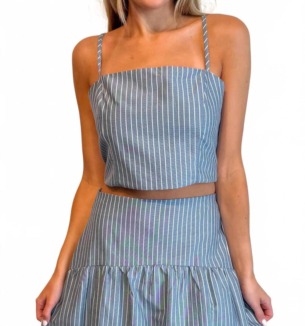 NEW ADELINE sally striped top in navy/blue
